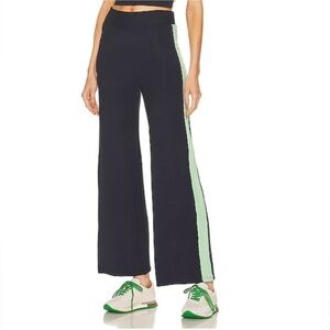 NWT THE UPSIDE Solstice Soleil Ribbed Wide Leg High Rise Pants Neo Mint Size S